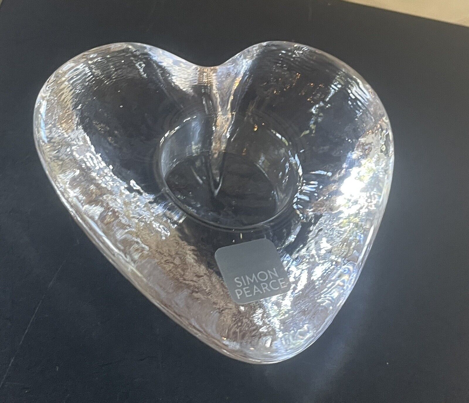 Blown Glass Votive Heart By Simon Pearce signed Great Deal
