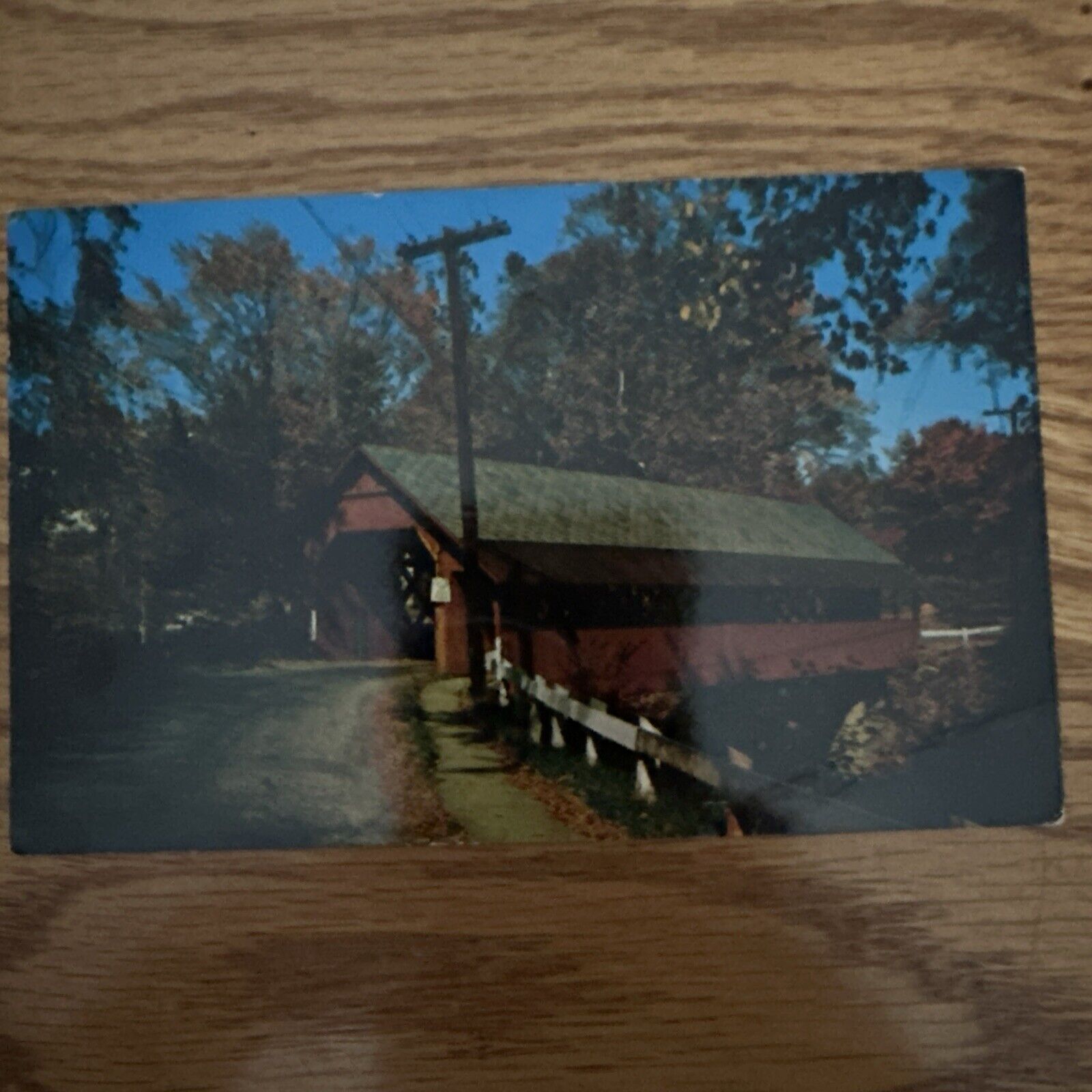 Beautiful Fall Day The Creamery ￼Bridge Brattleboro Vermont Postcard Used