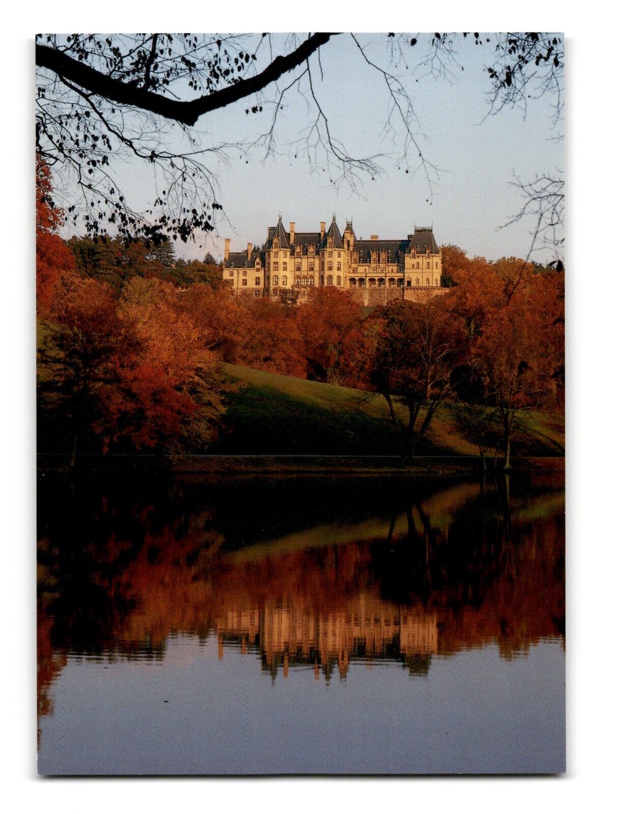 West View of Biltmore House in the Fall Vintage Chrome Postcard