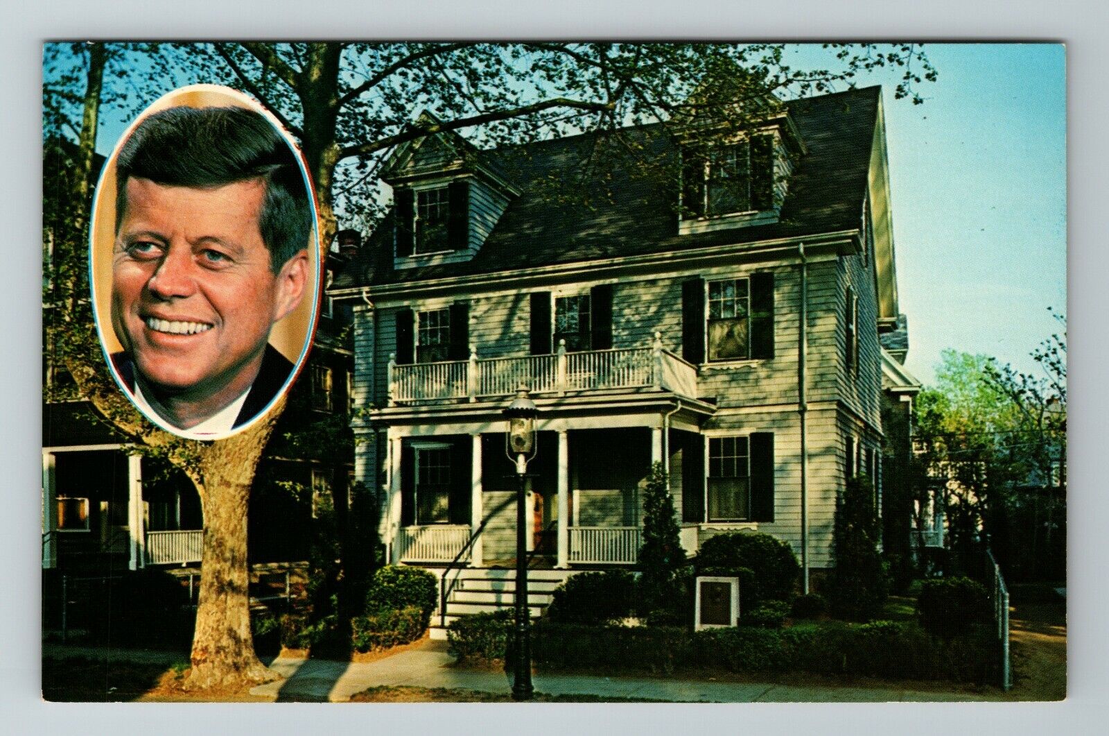 Brookline MA- Massachusetts, John F. Kennedy House, Vintage Postcard