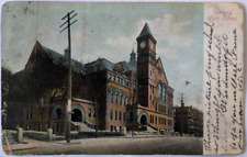 Roxbury MA-Massachusetts High School, Antique Vintage c1909 Postcard Boston PM picture