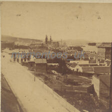 Stereoview Bude Cornwall  Stereoscopic c1870 early albumen photograph Town topo picture