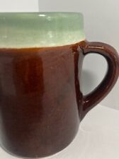 Vintage Red Wing Pottery MUG, brown/turquoise EXCELLENT picture