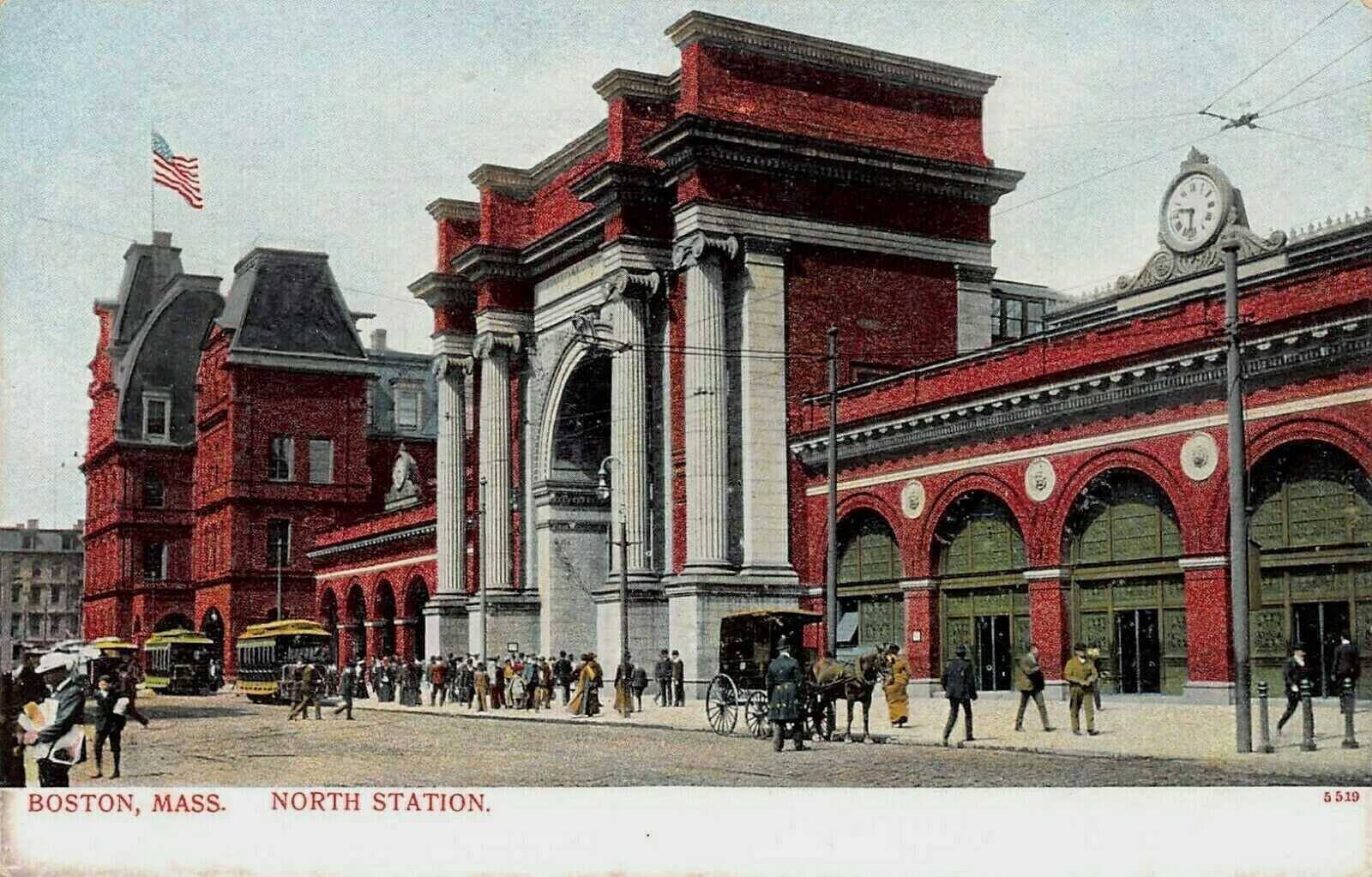 North Station, Train Station, Boston, Massachusetts, Very Early Postcard, Unused