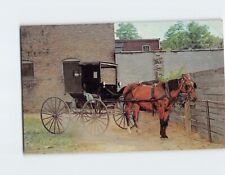 Postcard Horse & Buggy Parking Lot Goshen Indiana USA picture