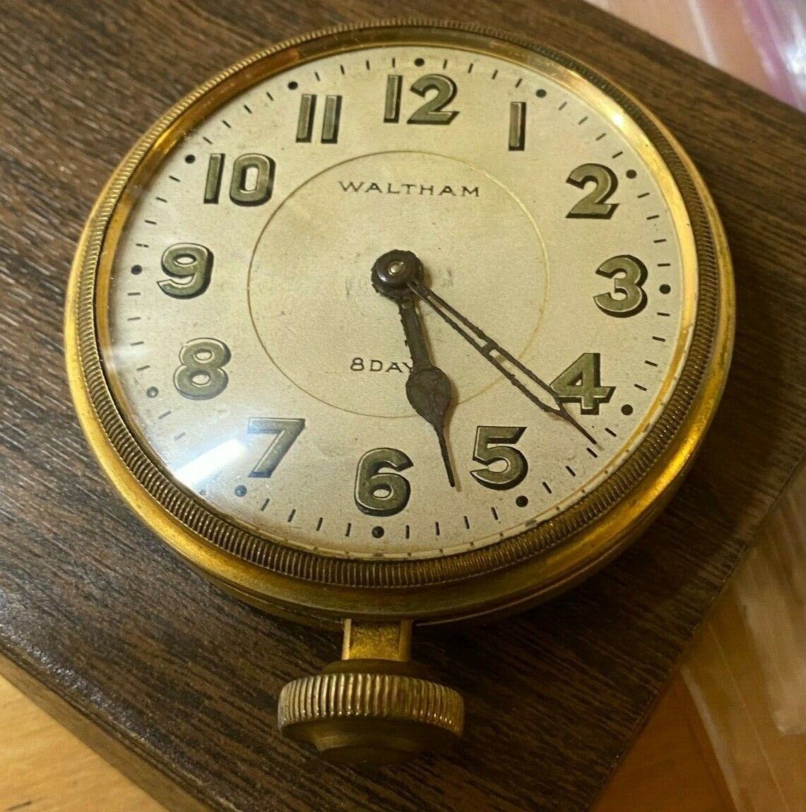 Vintage Waltham 8-Day Car Clock, Looks To Be Complete 