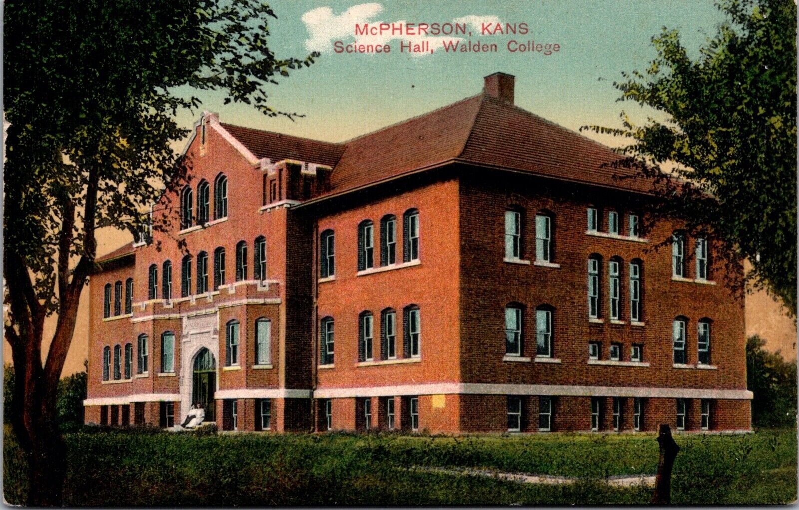 Postcard Science Hall, Walden College in McPherson, Kansas~131690