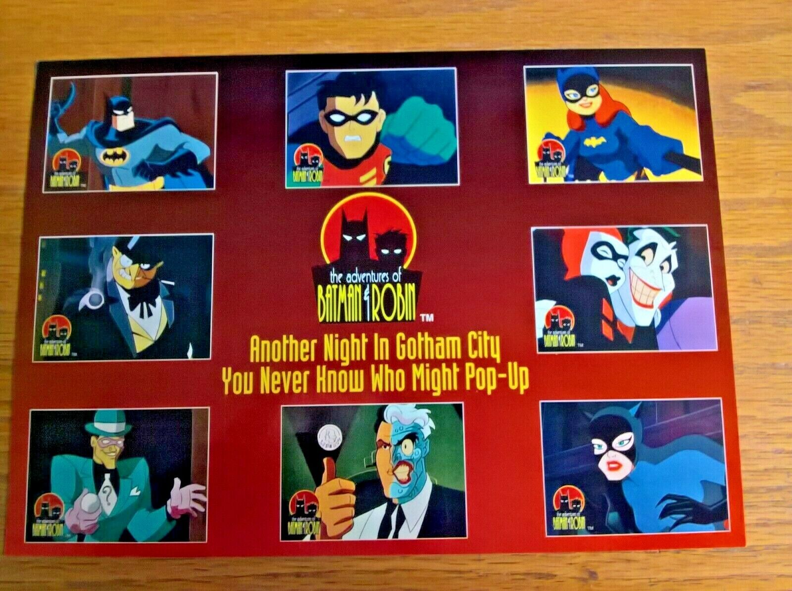 Deluxe promo promotional trade card sheet: Skybox Adventures of Batman and Robin