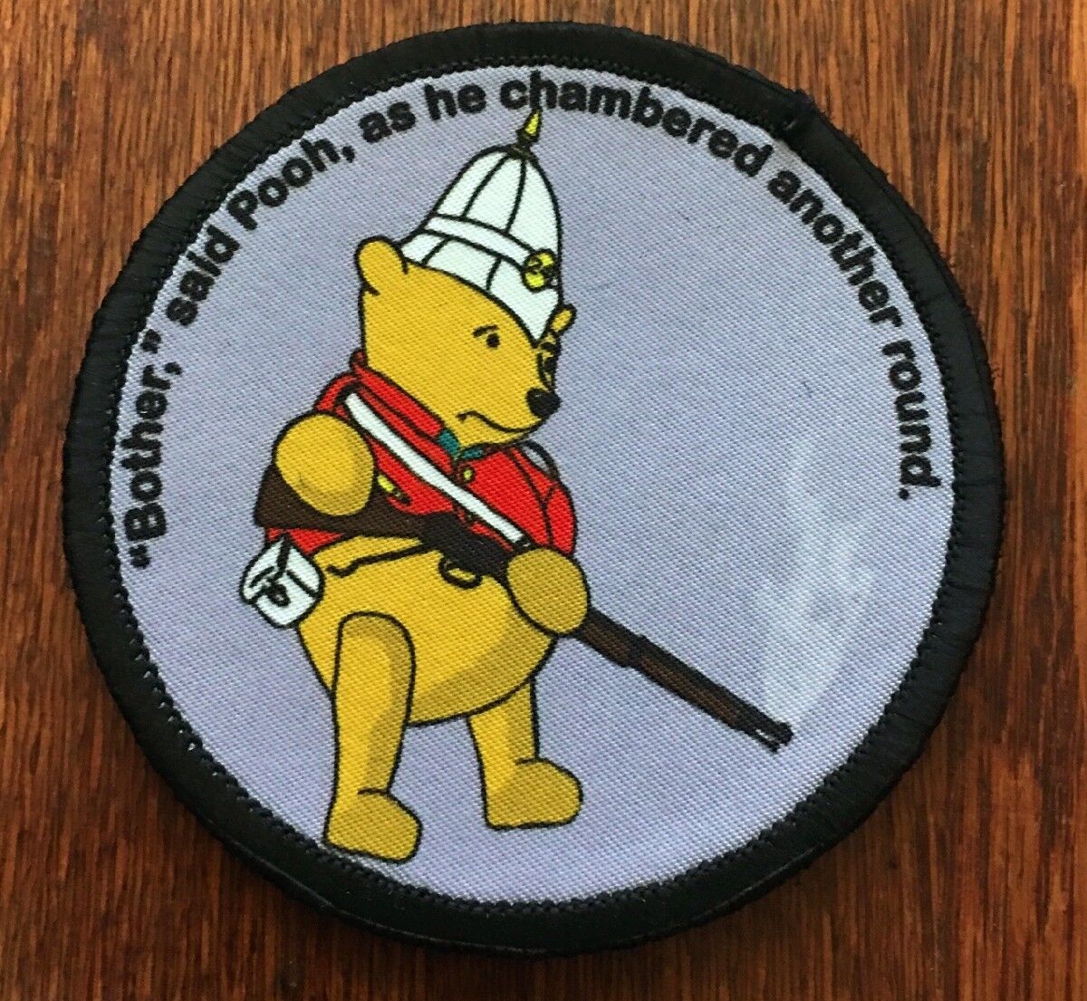 Circular  Winnie The Pooh Martini Henry Morale Patch Tactical Military USA Army