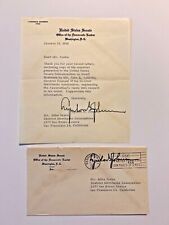 Lyndon B Johnson Senate Letter, Signed & Autographed with Senate Letter + Envel. picture