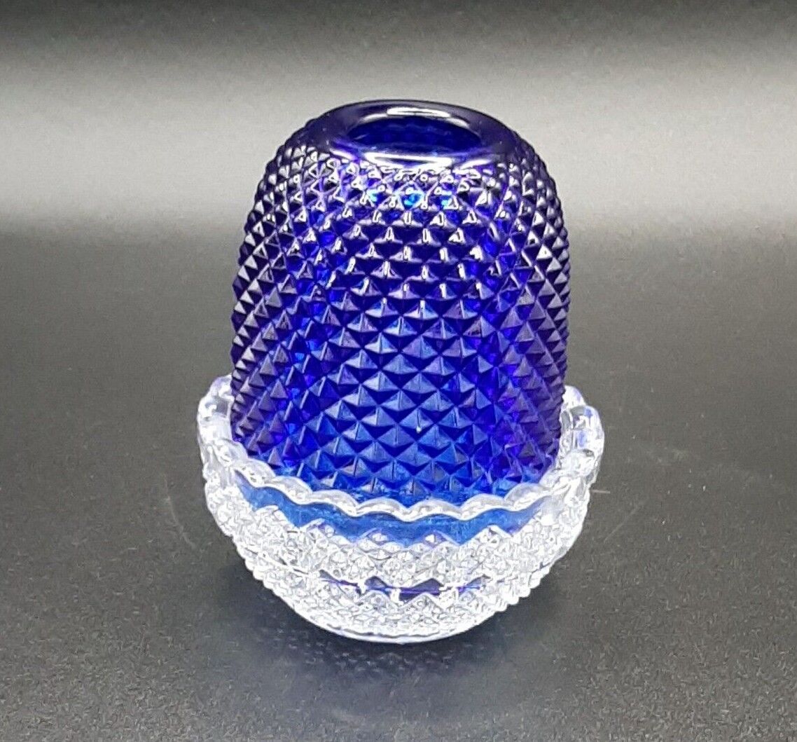 Antique Victorian Diamond Glass Fairy Lamp Samuel Clarke Pyramid / Mosser Base