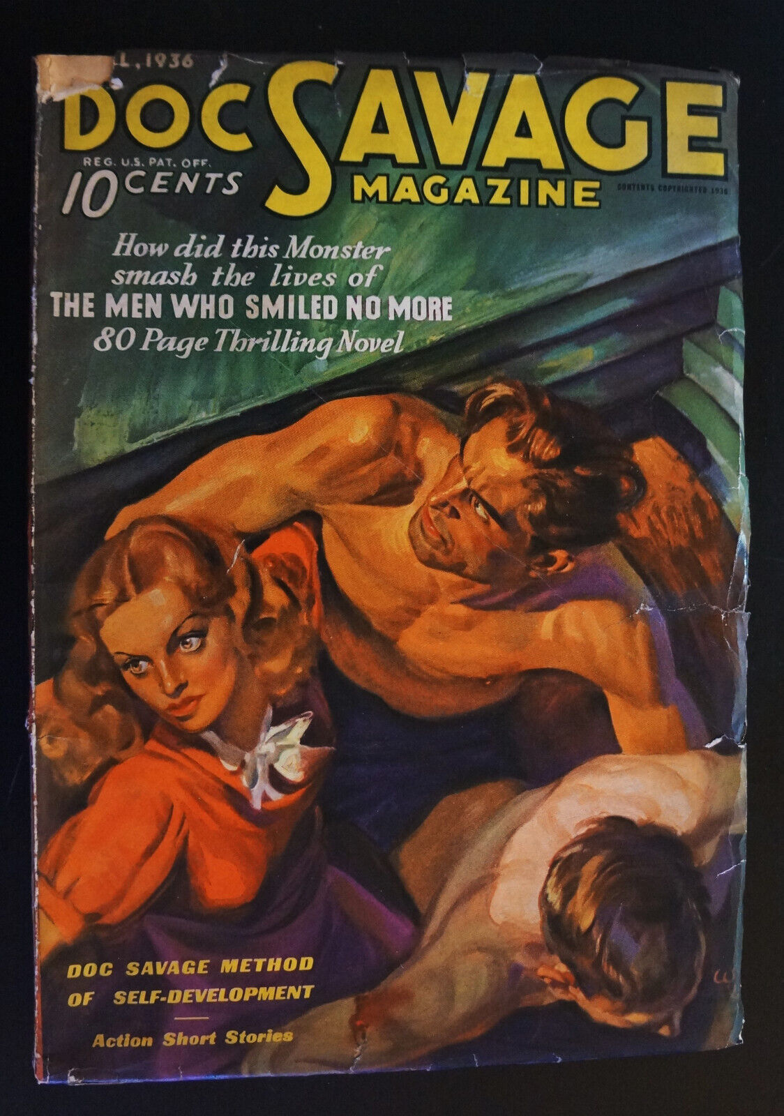 Doc Savage Pulp Magazine April 1936 The Men Who Smiled No More