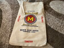 Vintage Miner Seed House Fairfield Iowa One Bushel Timothy Sack picture