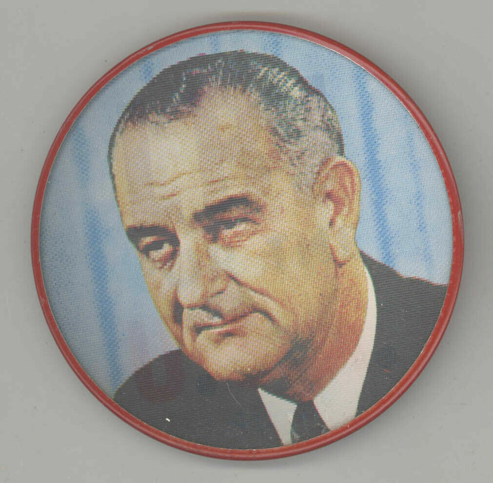 1964 LBJ FOR THE USA, Lyndon Johnson VERI-VUE FLASHER Political Campaign Pin 3