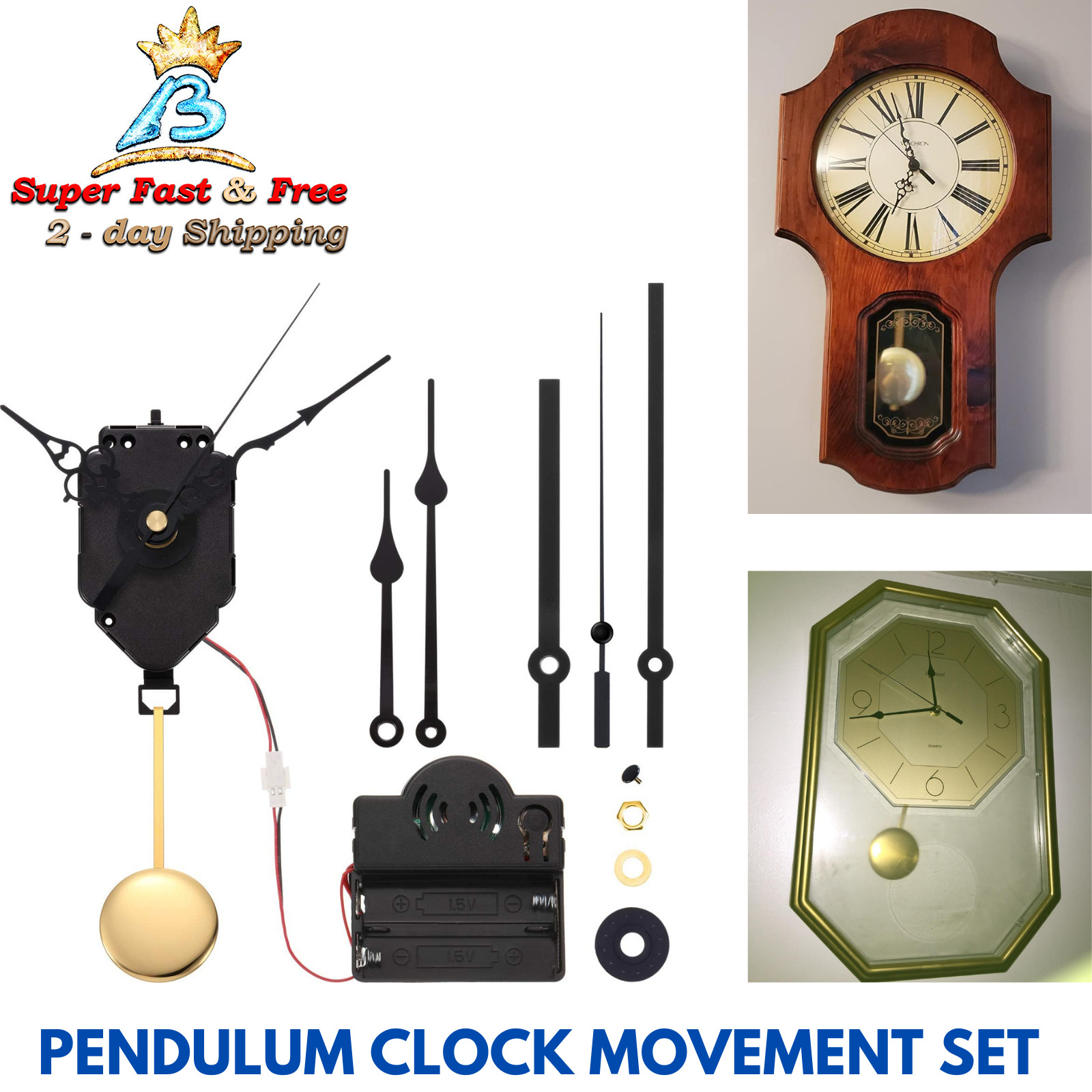 Westminster Chime Quartz Pendulum Clock Movement Wall Hand Mechanism Repair Kit