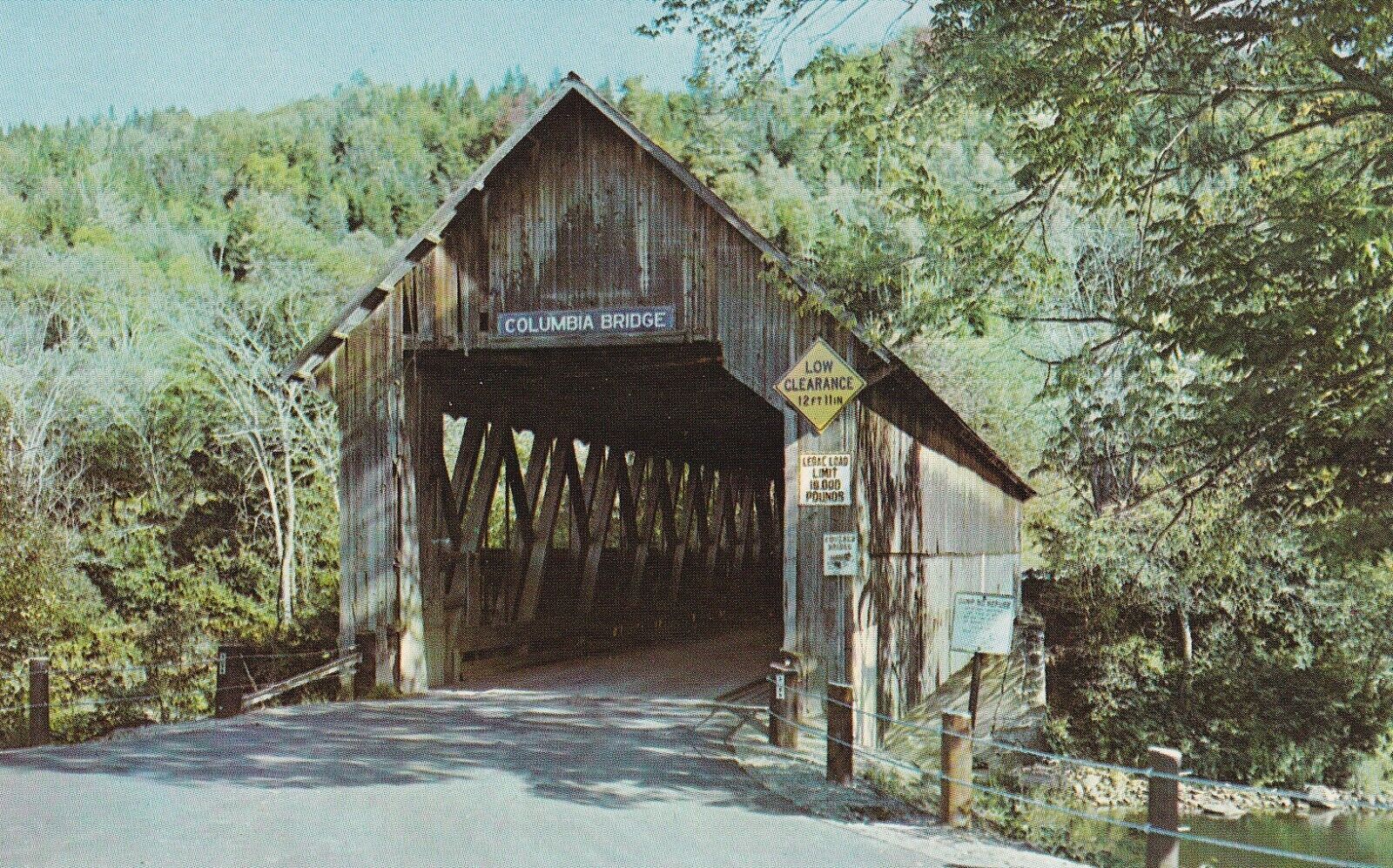 Covered Bridge, Columbia, New Hampshire to Lemington, Vermont --POSTCARD