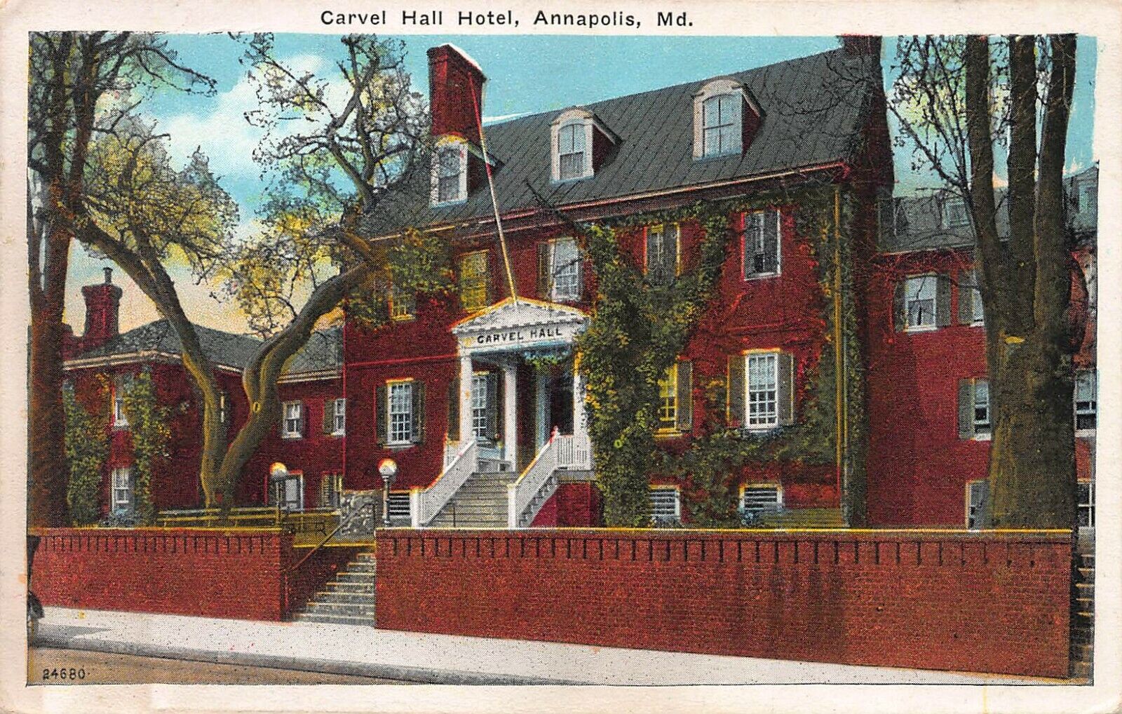 Carvel Hall Hotel, Annapolis, Maryland, Early Postcard, Unused 
