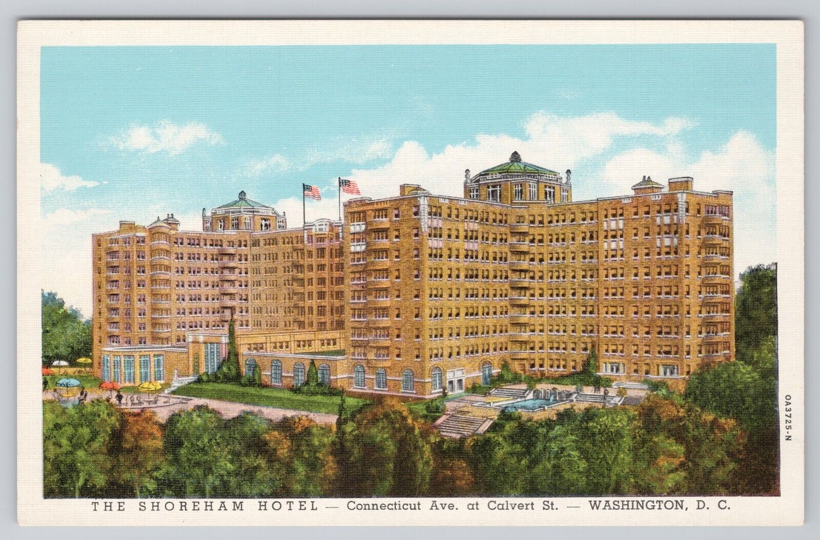Postcard The Shoreham Hotel Connecticut Ave, Calvert St. Washington D.C.
