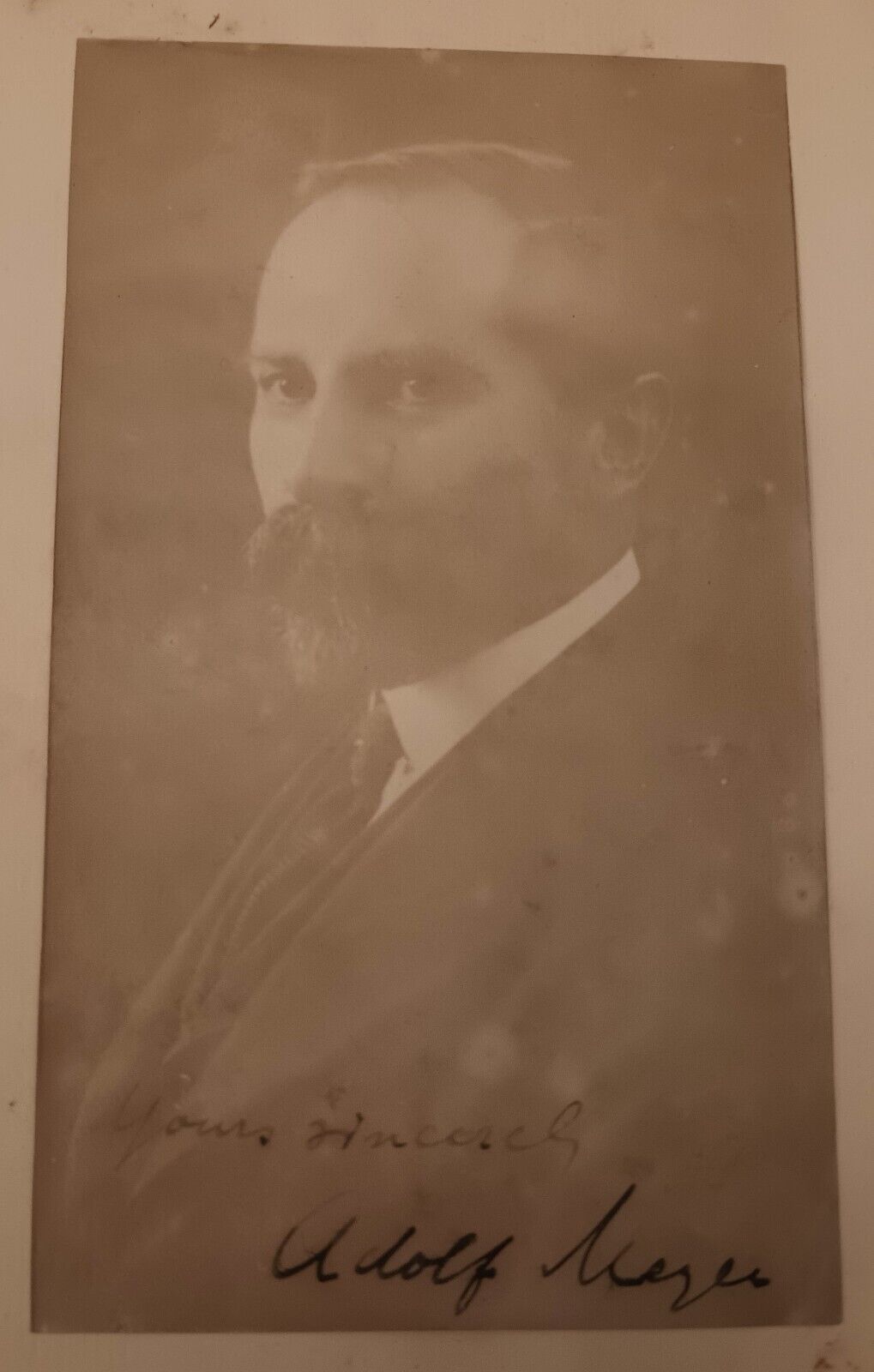 1910 ADOLF MEYER RENOWNED PSYCHIATRIST HAND SIGNED PHOTO AUTOGRAPH JOHNS HOPKINS