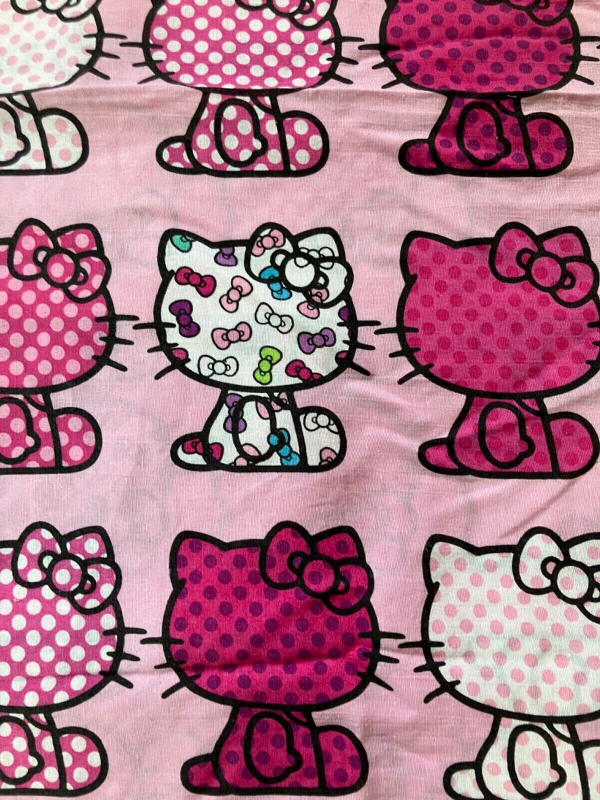 Vintage Hello Kitty Flat Sheet TWIN Sanrio by Franco Single bedding Fabric