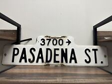 Vintage 3700 Pasadena St Bakersfield CA  Porcelain Street Sign White picture
