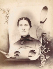 Cabinet Card Striking Mennonite Woman Bridgewater VA  Modest Dress  2-21 picture