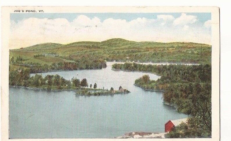  West Danville Vermont Joes Pond c.1930 Postcard Vintage  VT 2