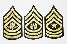 (3 Pair) US Army Blue Gold Sergeant Major Rank Insignia Chevron Patches - Male picture