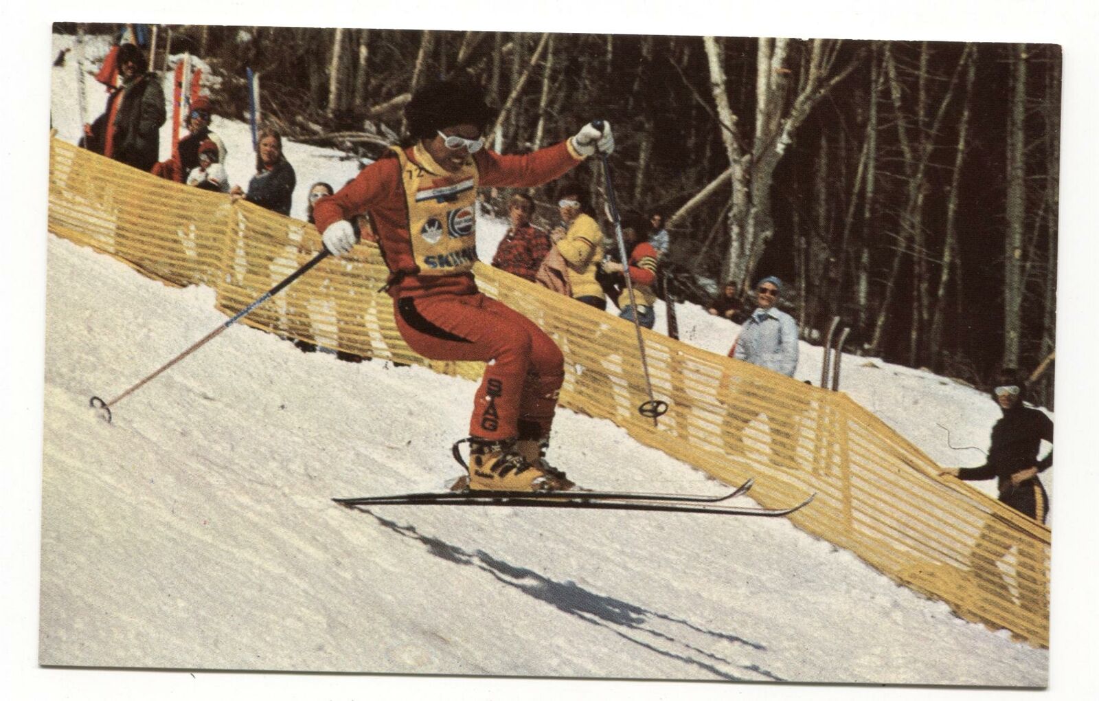 Postcard Skiing Wayne Wong Hotdogging  Professional Freestyle Waterville NH 