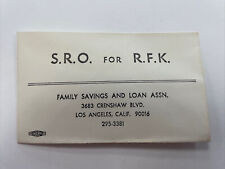ROBERT F. KENNEDY ORIGINAL CAMPAIGN CONTRIBUTION ENVELOPE…S.R.O. FOR R.F.K picture