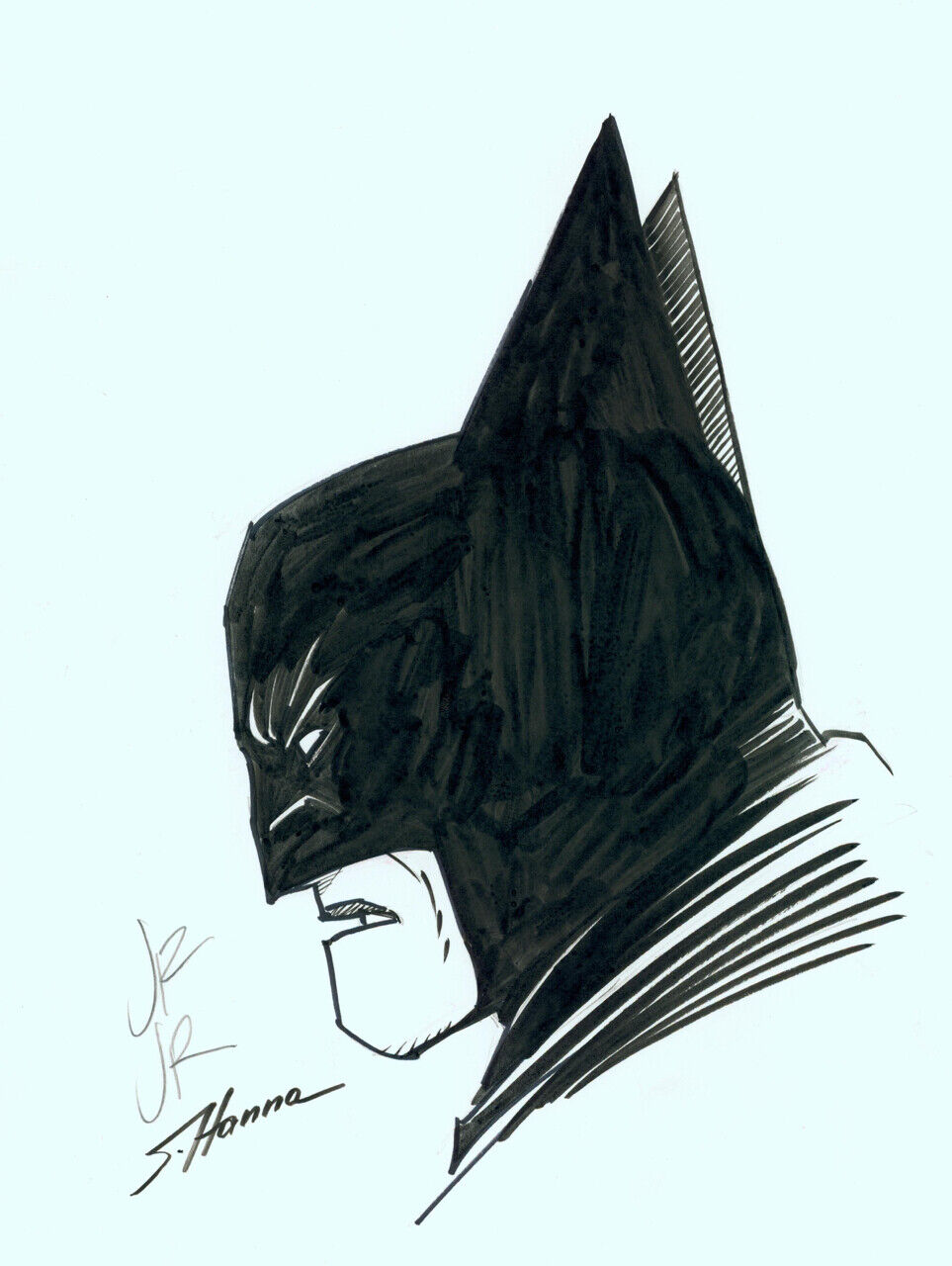 John Romita Jr. & Scott Hanna Signed Original Art Sketch Batman The Dark Knight