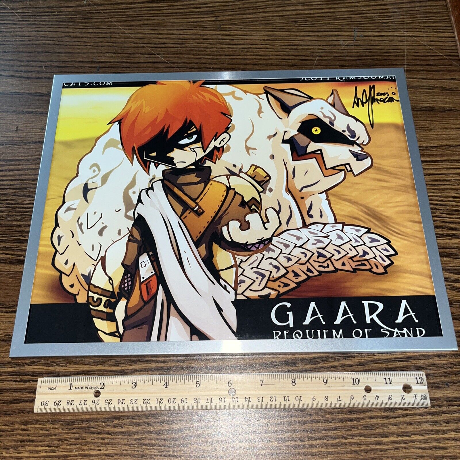 Signed Scott Ramsoomair Creator VG Cats / Gaara Requiem of Sand Poster Anime