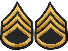 2 Vietnam Era US Army Staff Sergeant Green Stripes Patch Pair Uniform Rank picture