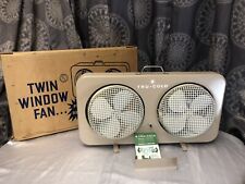 VTG 60's Montgomery Ward Tru-Cold 8” Twin Window Fan-Each Fan 180* Reversible picture