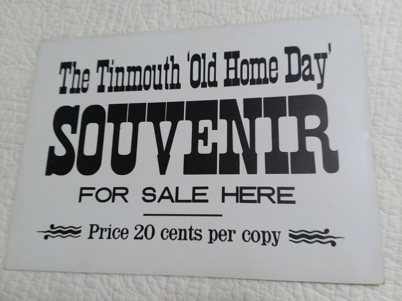 Tinmouth, VT Old Homes Day 1905 Vendor sign