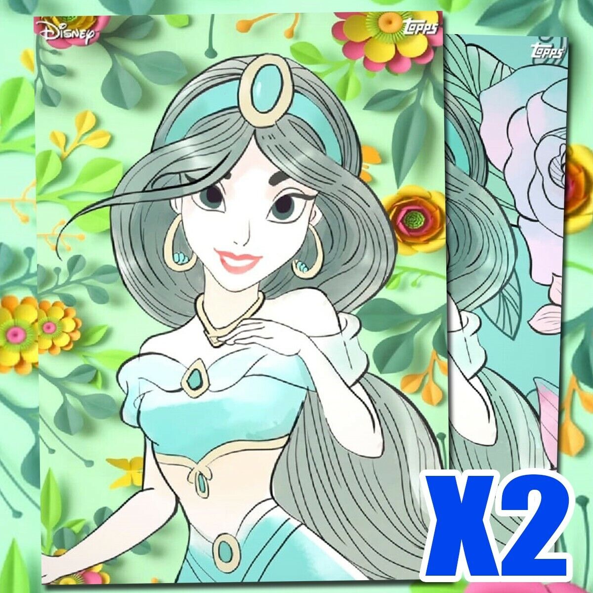 Topps Disney Collect Jasmine Royal Floral Motion Card Weekly Set x2 DIGITAL