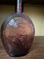 Vintage 1970's Avon Lincoln Amethyst Flask Log Cabin Charity For All picture