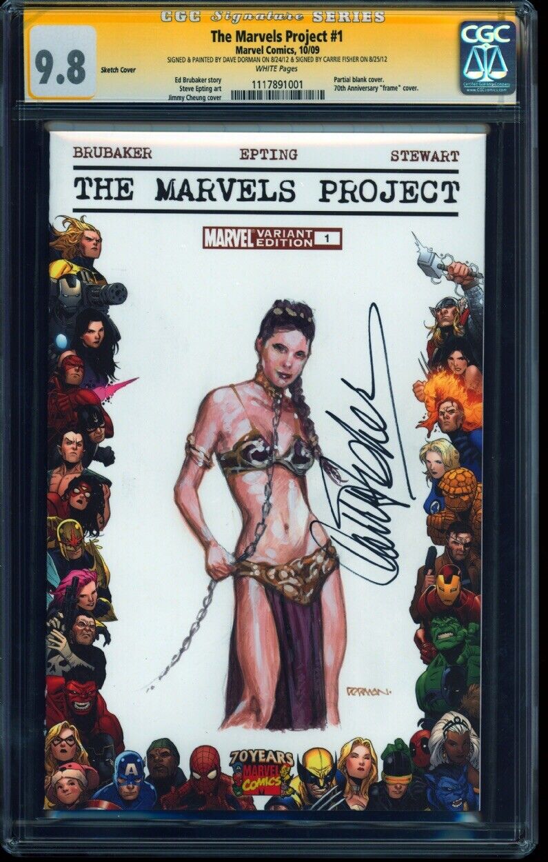 Star Wars #1 CGC SS 9.8 painting PRINCESS LEIA DAVE DORMAN CARRIE FISHER Blank