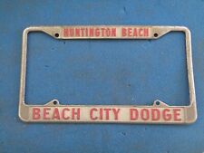 Vintage 1960's-1970's Huntington Beach, CA Beach City Dodge License Plate Frame picture