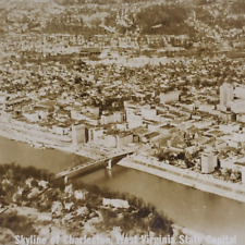 Charleston West Virginia Aerial Photo RPPC Postcard c1920 Vintage Bridge WV A574 picture