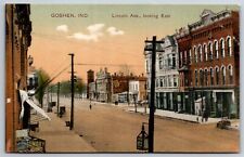 Goshen Indiana~Lincoln Avenue East~Charlie Laundry~Oyster Chop House~c1910 picture