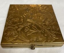 Antique Vintage Dorset Fifth Avenue Powder Goldtone Embossed Compact W/Puff picture