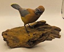 Hand-Carved Cedar Waxwing Bird Signed by Artist Richard Essex picture