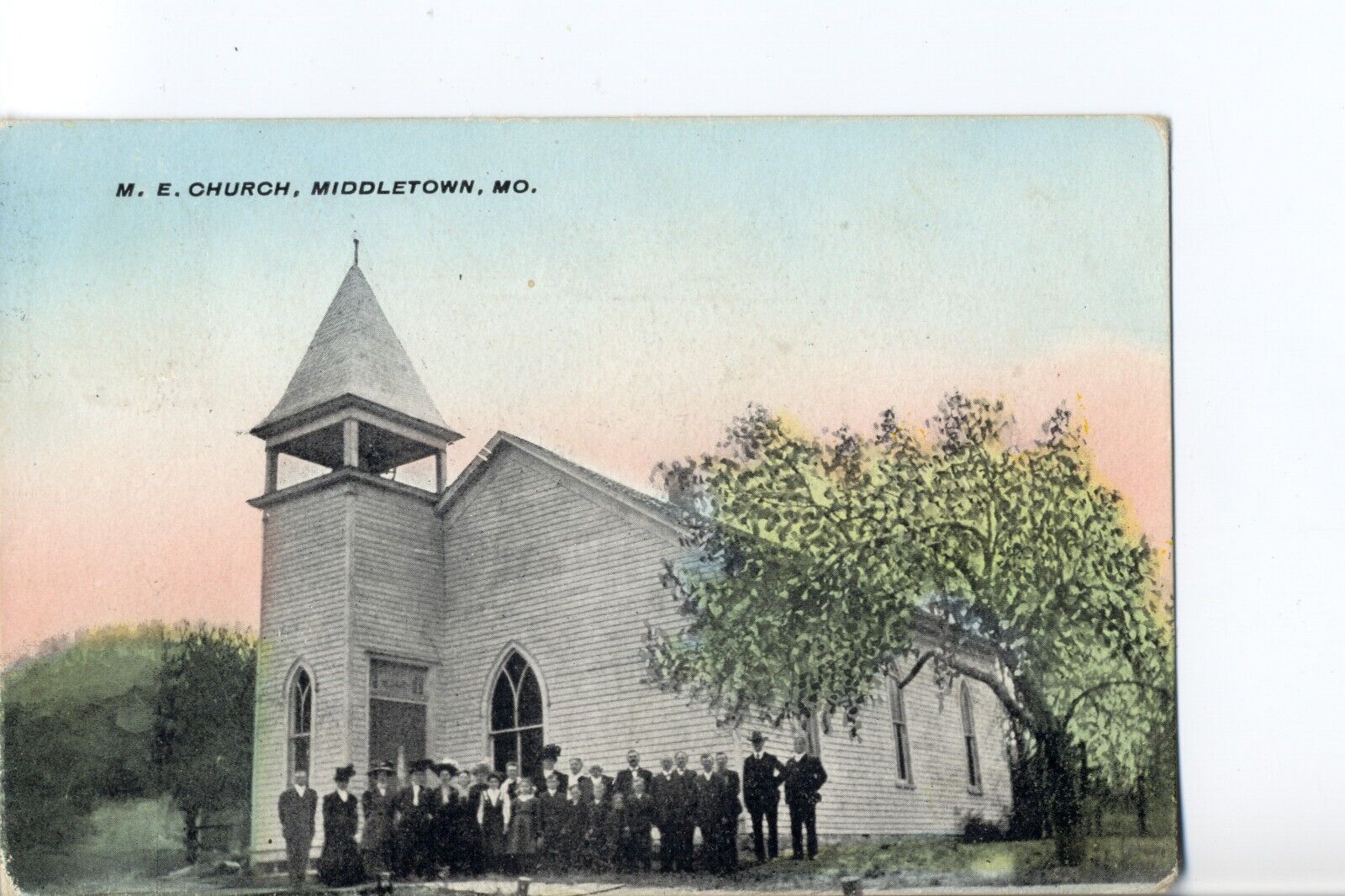 M. E. Church, Middletown, Mo. 1909 Missouri Postcard.  Near Silex & Vandalia