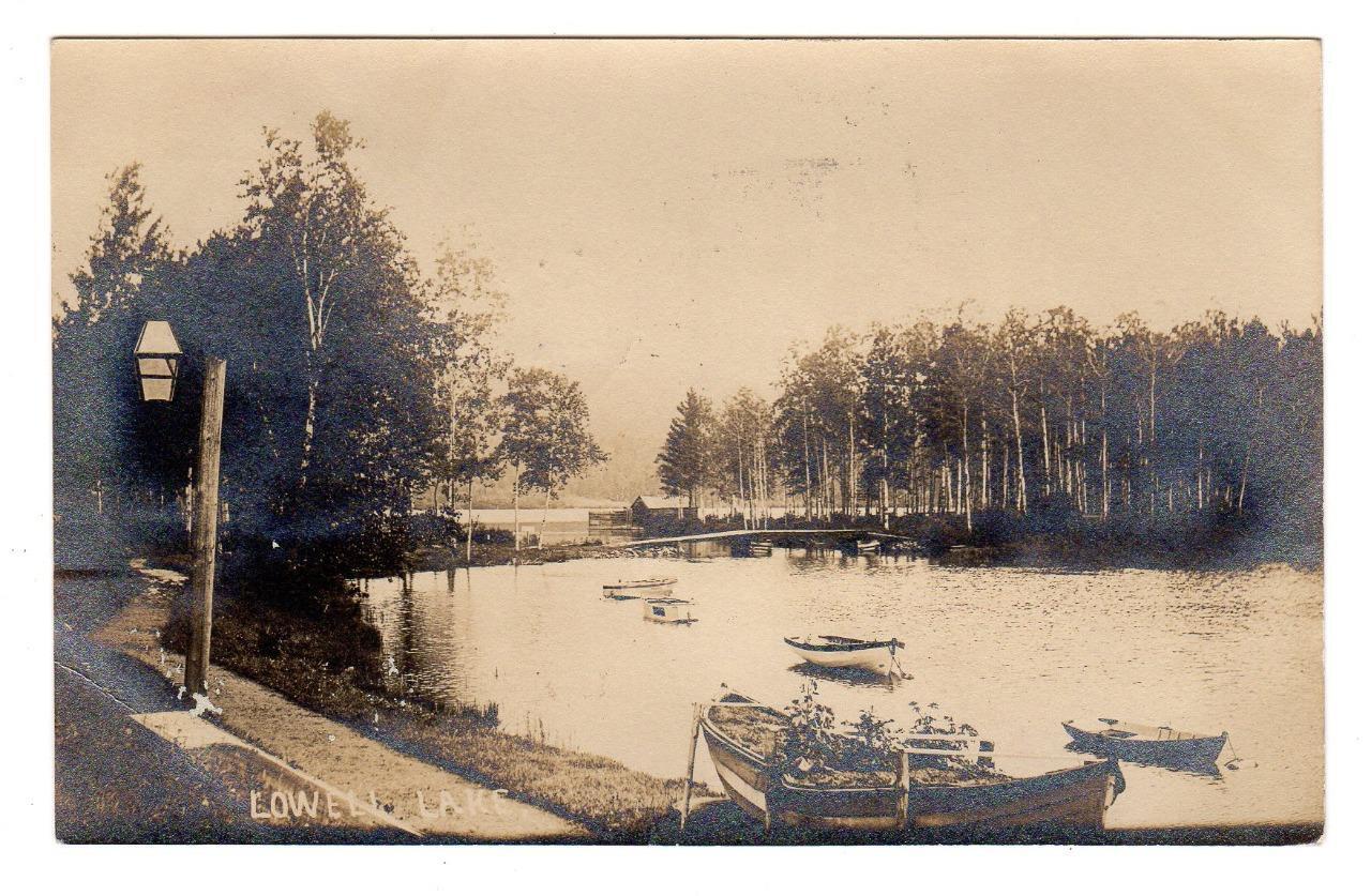 VT - LONDONDERRY VERMONT 1907 RPPC REAL PHOTO Postcard LOWELL LAKE