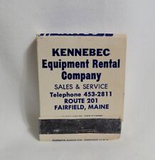 Vintage Kennebec Equipment Rental Company Matchbook Fairfield Maine Advertising picture