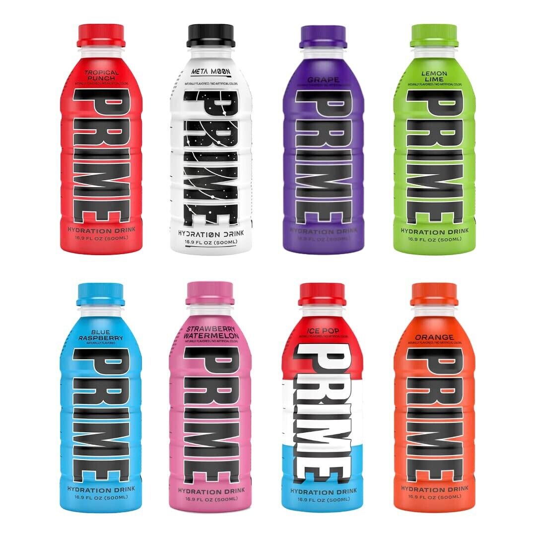 Prime Hydration All Flavors Rare Drink 16.9 OZ LOGAN PAUL X KSI 🔵🔴🟠🟣⚪️🟢