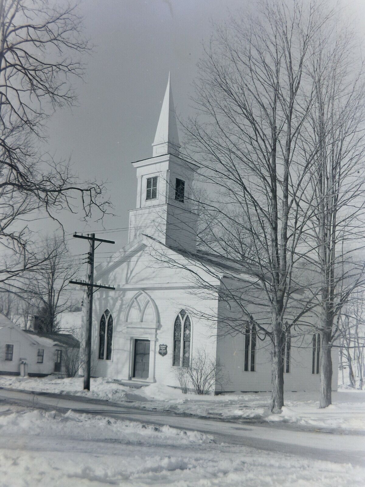 Community Church Valley 1952 Massachusetts Original Old Photo Negative Q22