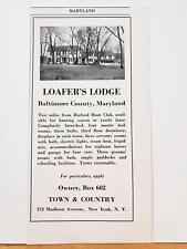 1934 Monkton MD Foxhall Farm aka Loafer's Lodge aka Andor Farms  PHOTO PRINT AD picture