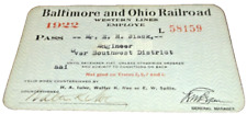 1922 BALTIMORE & OHIO RAILROAD EMPLOYEE PASS #58159 picture
